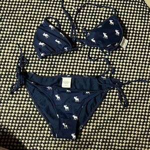 Vintage Abercrombie & Fitch Navy Blue Bikini